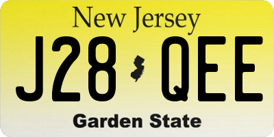 NJ license plate J28QEE