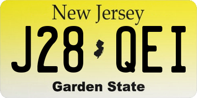 NJ license plate J28QEI