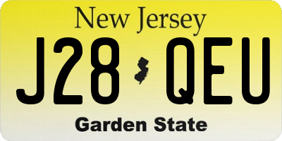 NJ license plate J28QEU
