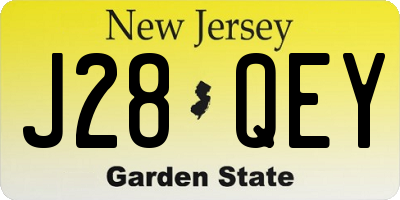 NJ license plate J28QEY