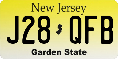 NJ license plate J28QFB