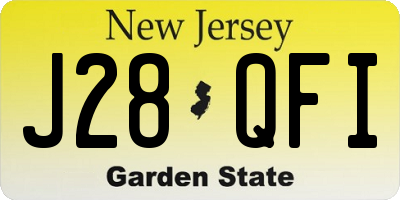 NJ license plate J28QFI