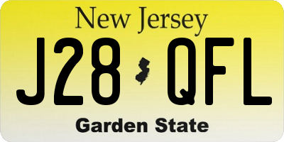 NJ license plate J28QFL