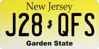 NJ license plate J28QFS