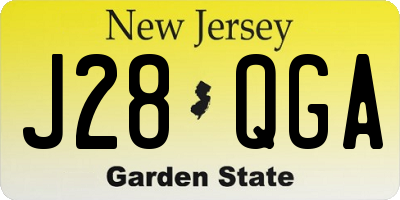 NJ license plate J28QGA