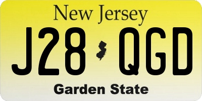 NJ license plate J28QGD