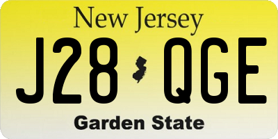 NJ license plate J28QGE