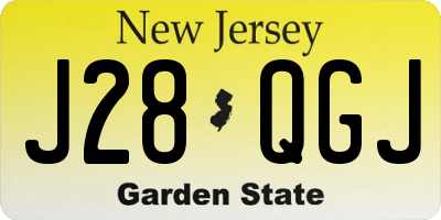 NJ license plate J28QGJ