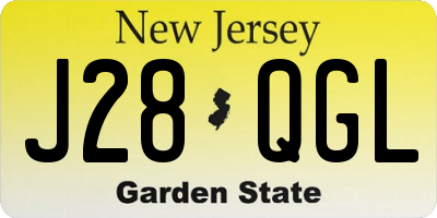 NJ license plate J28QGL