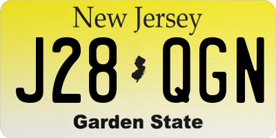 NJ license plate J28QGN