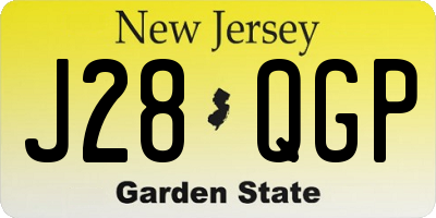 NJ license plate J28QGP