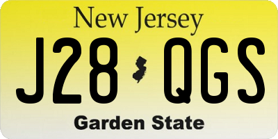 NJ license plate J28QGS