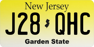 NJ license plate J28QHC