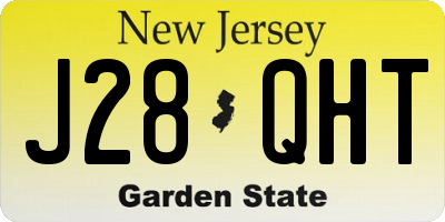 NJ license plate J28QHT