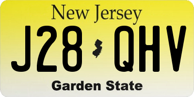 NJ license plate J28QHV