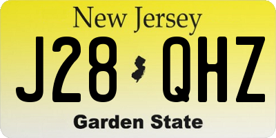 NJ license plate J28QHZ