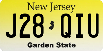 NJ license plate J28QIU