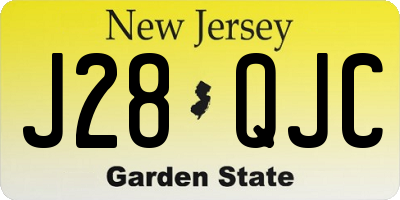 NJ license plate J28QJC