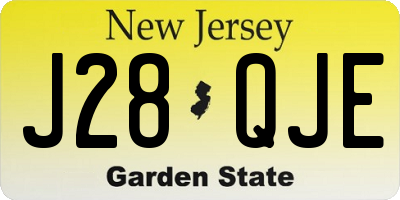 NJ license plate J28QJE