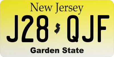 NJ license plate J28QJF