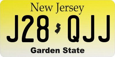 NJ license plate J28QJJ
