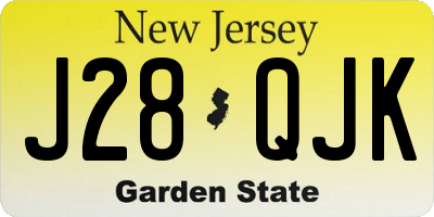 NJ license plate J28QJK