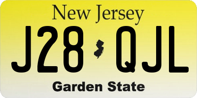 NJ license plate J28QJL