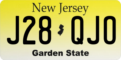NJ license plate J28QJO