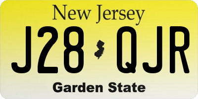 NJ license plate J28QJR