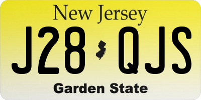 NJ license plate J28QJS