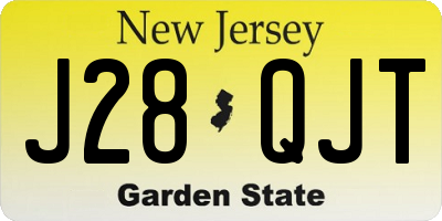 NJ license plate J28QJT