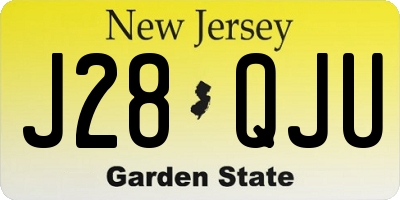 NJ license plate J28QJU