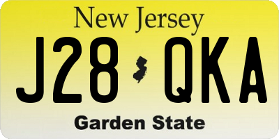 NJ license plate J28QKA