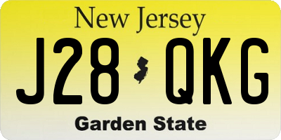 NJ license plate J28QKG