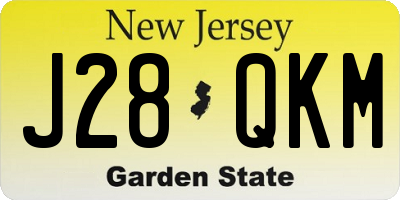NJ license plate J28QKM