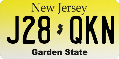 NJ license plate J28QKN