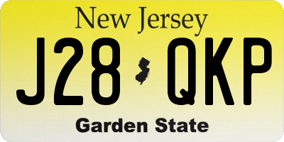 NJ license plate J28QKP