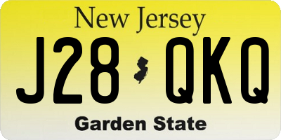 NJ license plate J28QKQ
