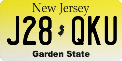 NJ license plate J28QKU