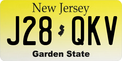 NJ license plate J28QKV