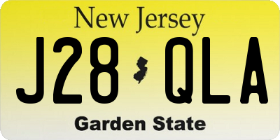 NJ license plate J28QLA