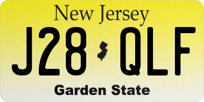 NJ license plate J28QLF