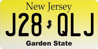 NJ license plate J28QLJ