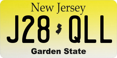 NJ license plate J28QLL