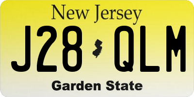 NJ license plate J28QLM