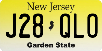 NJ license plate J28QLO