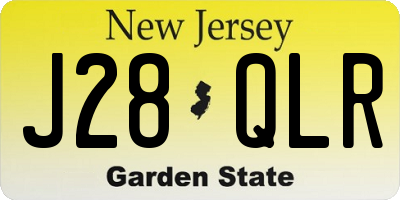 NJ license plate J28QLR