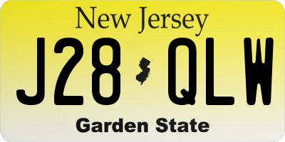 NJ license plate J28QLW