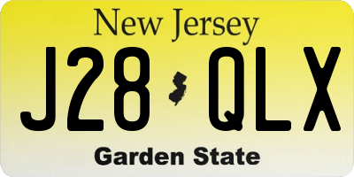 NJ license plate J28QLX