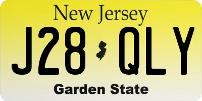 NJ license plate J28QLY